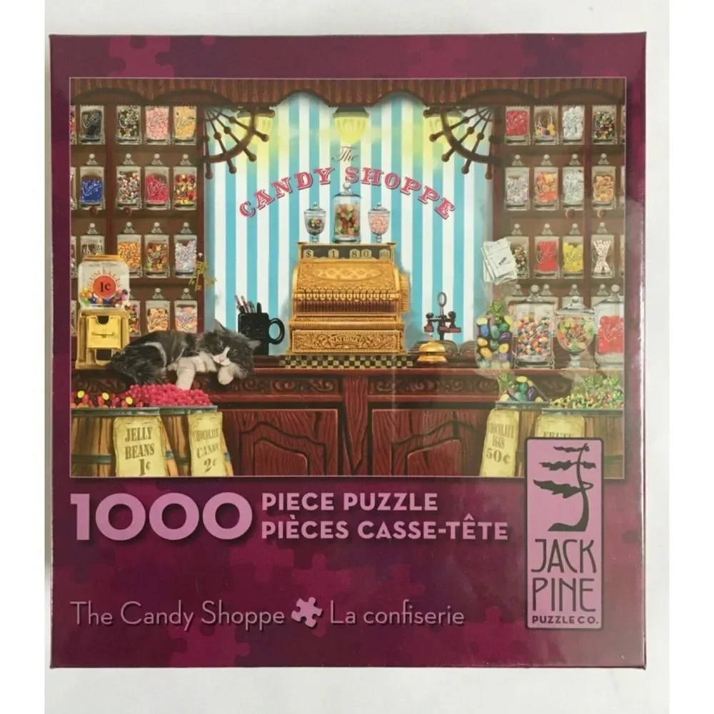Cobble Hill Company Jack Pine Puzzle Co. 1000 Piece The Candy Shoppe Shop Cat